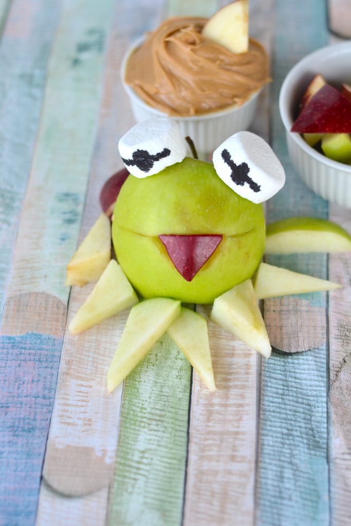 Kermit the Frog Inspired Muppet Apple Snacks for Kids