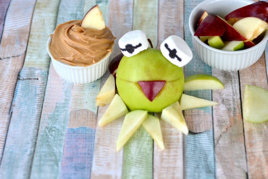 Kermit the Frog Inspired Muppet Apple Snacks for Kids