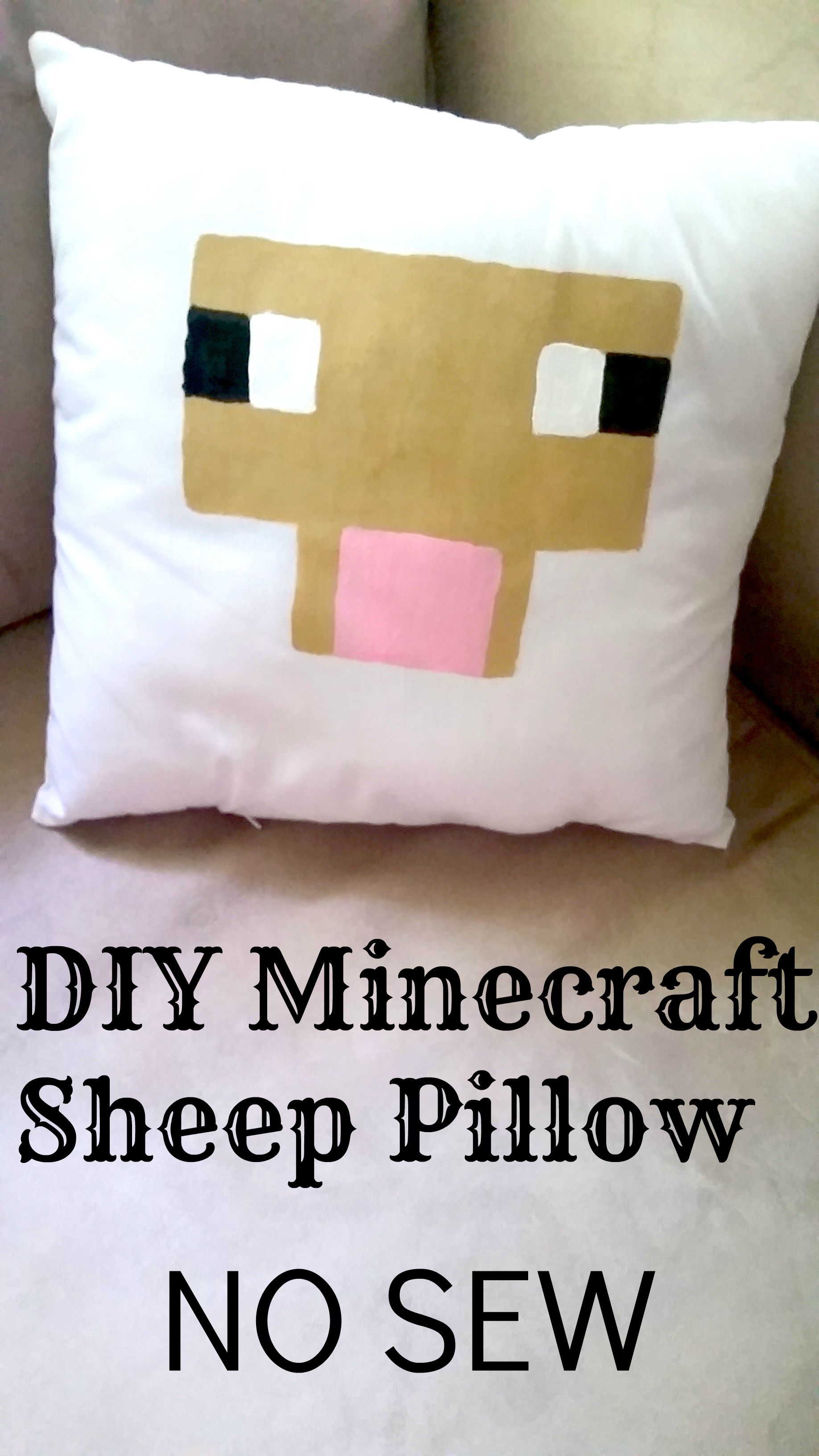DIY Minecraft Sheep Pillow NO SEW