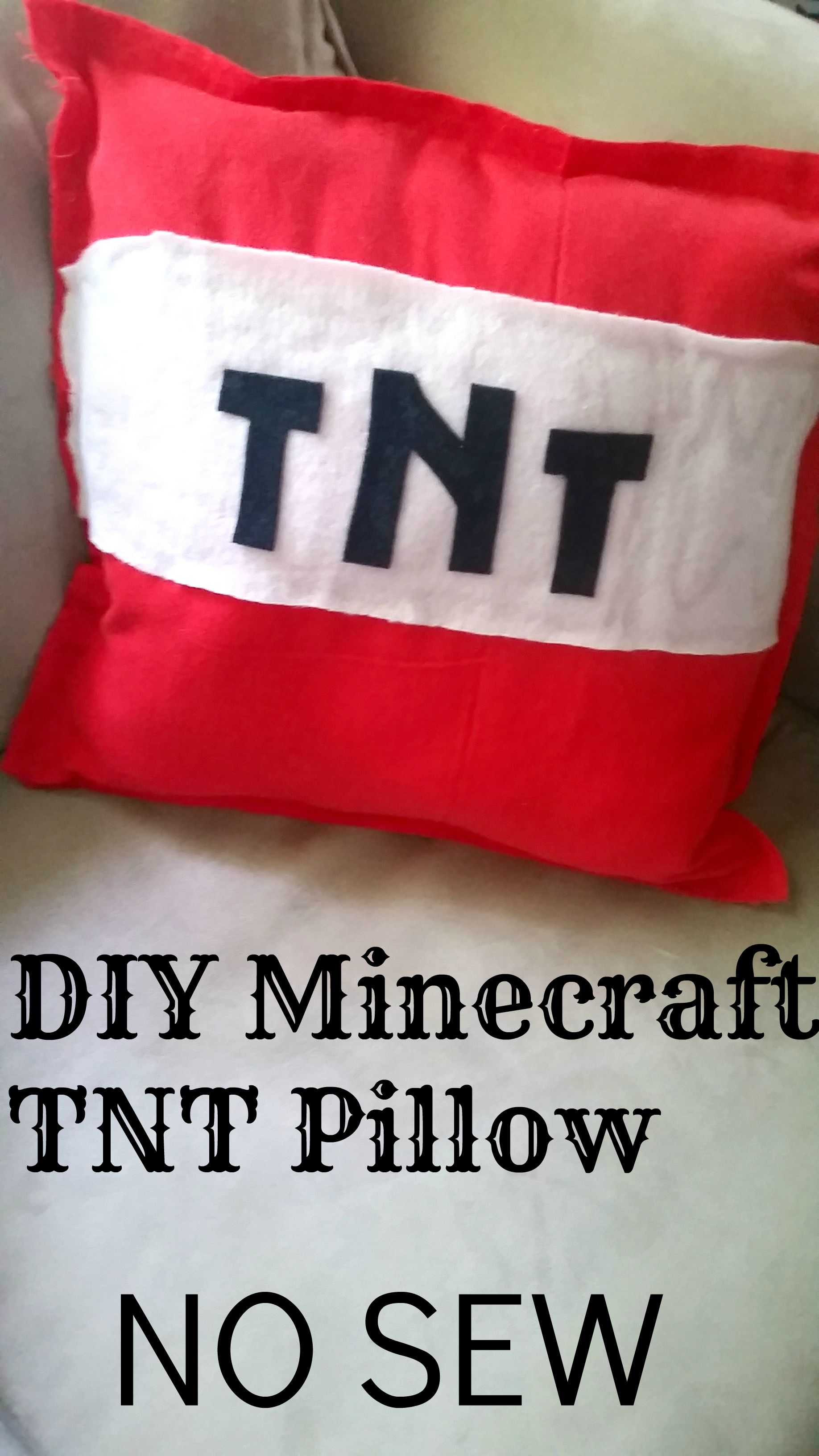 DIY Minecraft TNT Pillow Tutorial