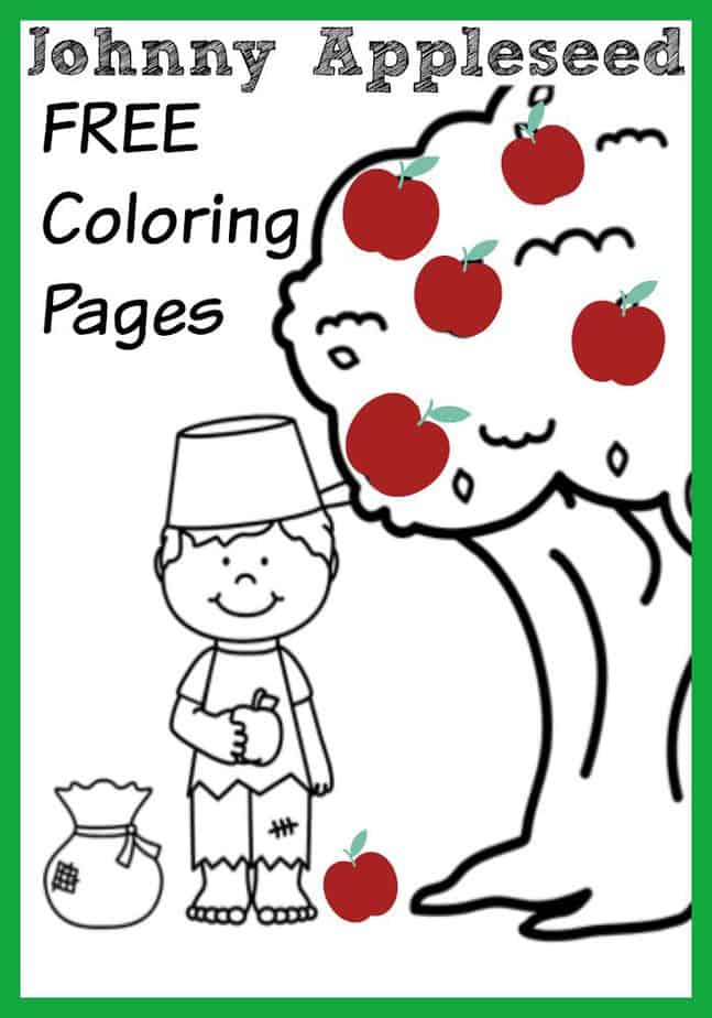 Johnny Appleseed Coloring Pages + Apple Themed Activities