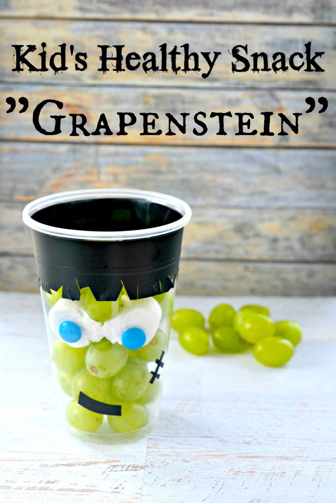 Healthy Halloween Kid's Snack Frankenstein Grape Cup
