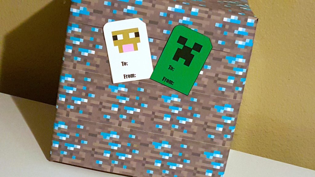 minecraft block creeper and sheep gift tags