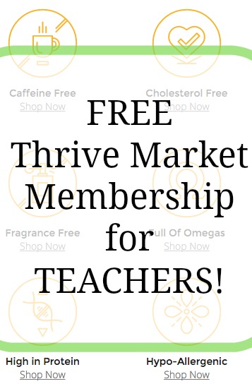 display for a free thrive market membership for teachers