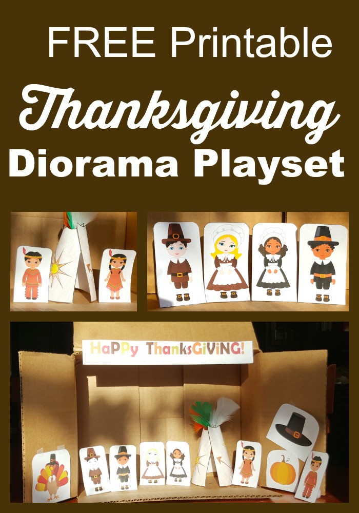 Free Thanksgiving Printable Diorama Playset