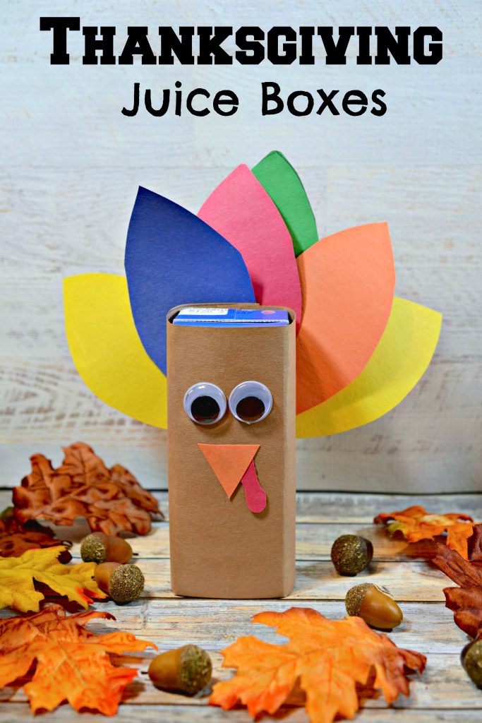 Thanksgiving Turkey Juice Box Idea for Kids