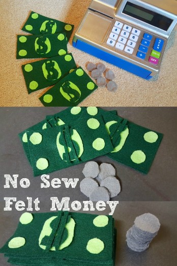 No Sew Felt Money Pretend Play