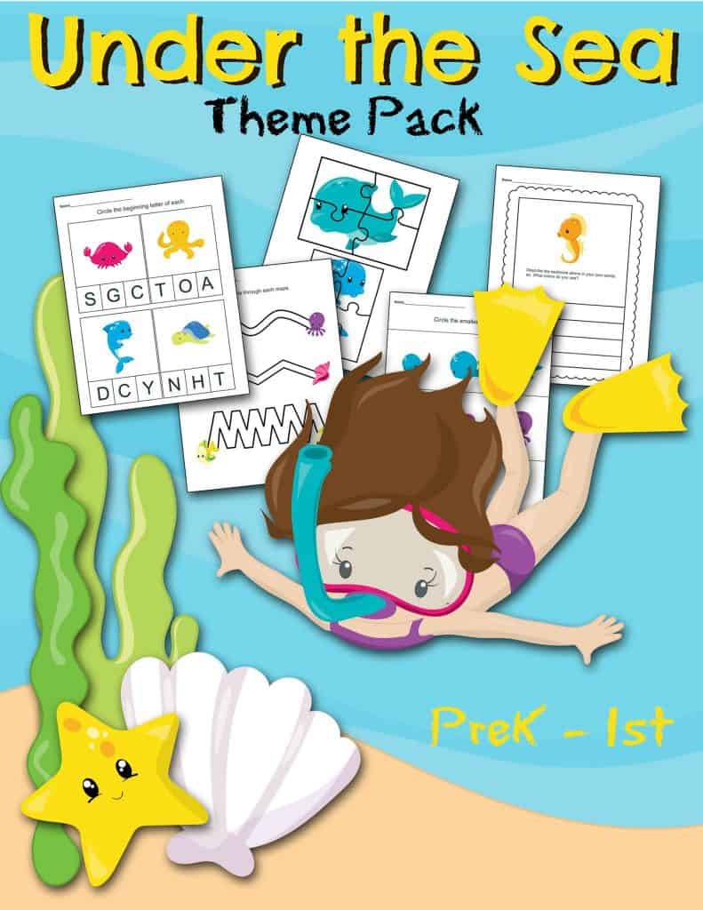 free under the sea worksheet printable preschool set