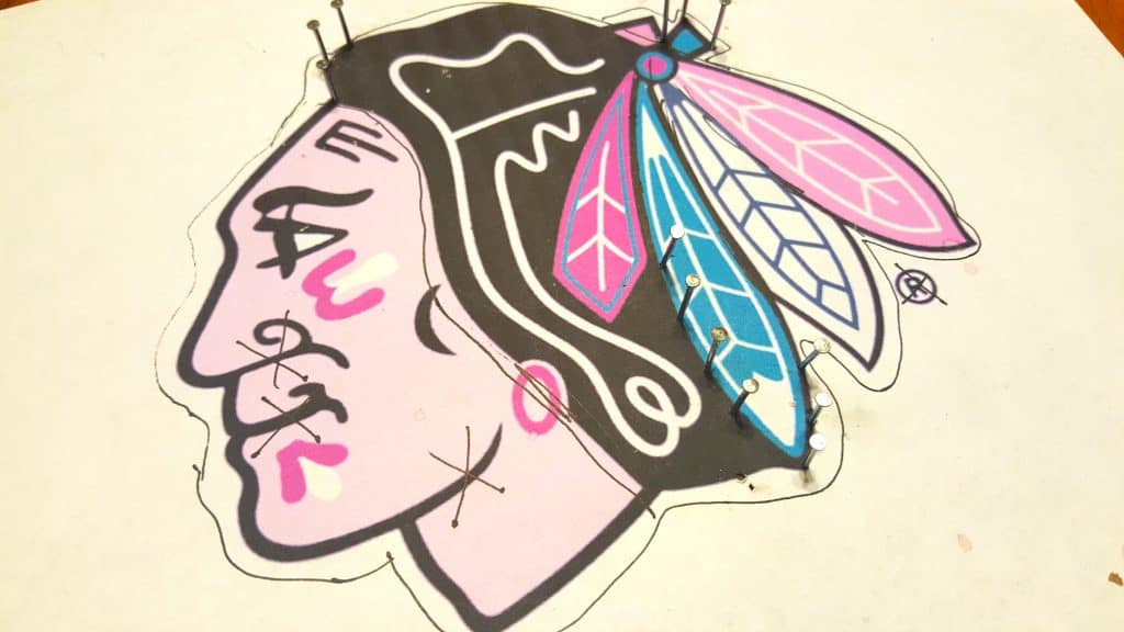 DIY Sports Team String Art Craft - Chicago Blackhawks