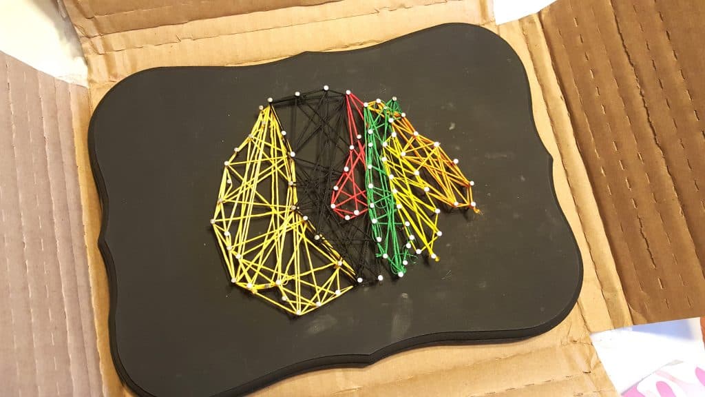 DIY Sports Team String Art Craft - Chicago Blackhawks