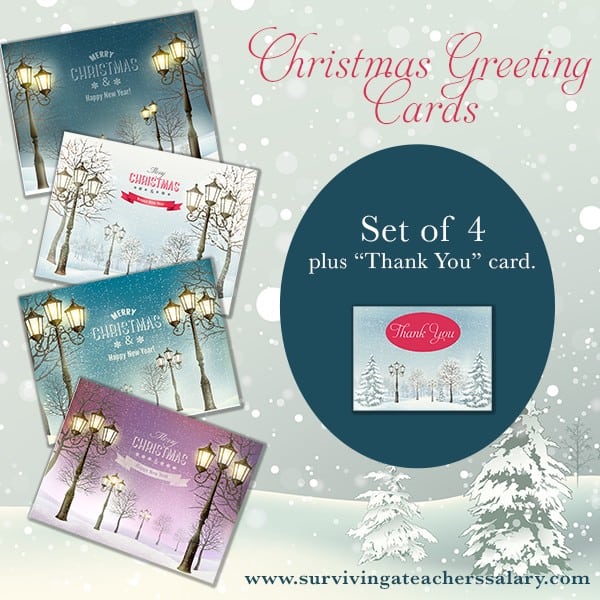 Free Printable Winter Christmas Card Set