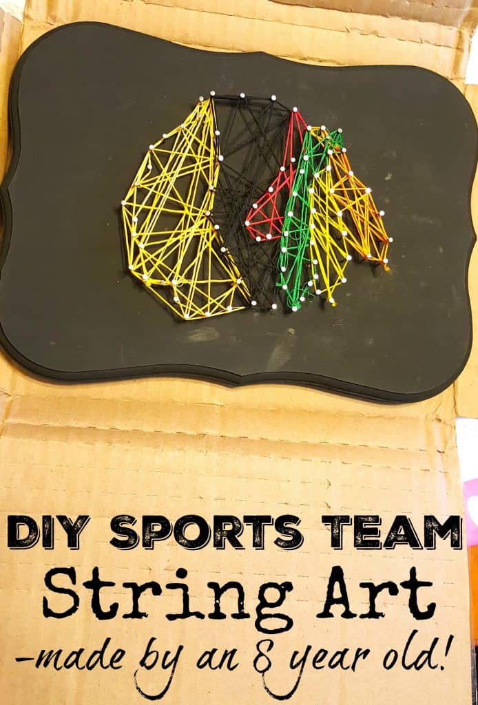 DIY Sports Team String Art Craft - Chicago Blackhawks