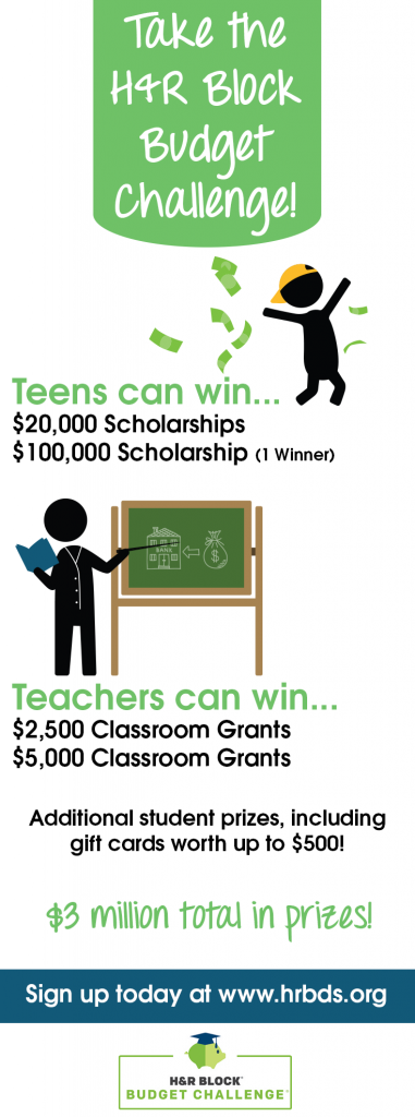 H&R Block Budget Challenge Teens & Teacher Contest