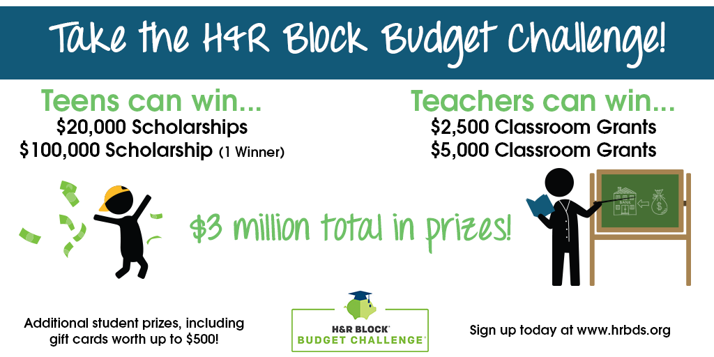 H&R Block Budget Challenge Teens & Teacher Contest