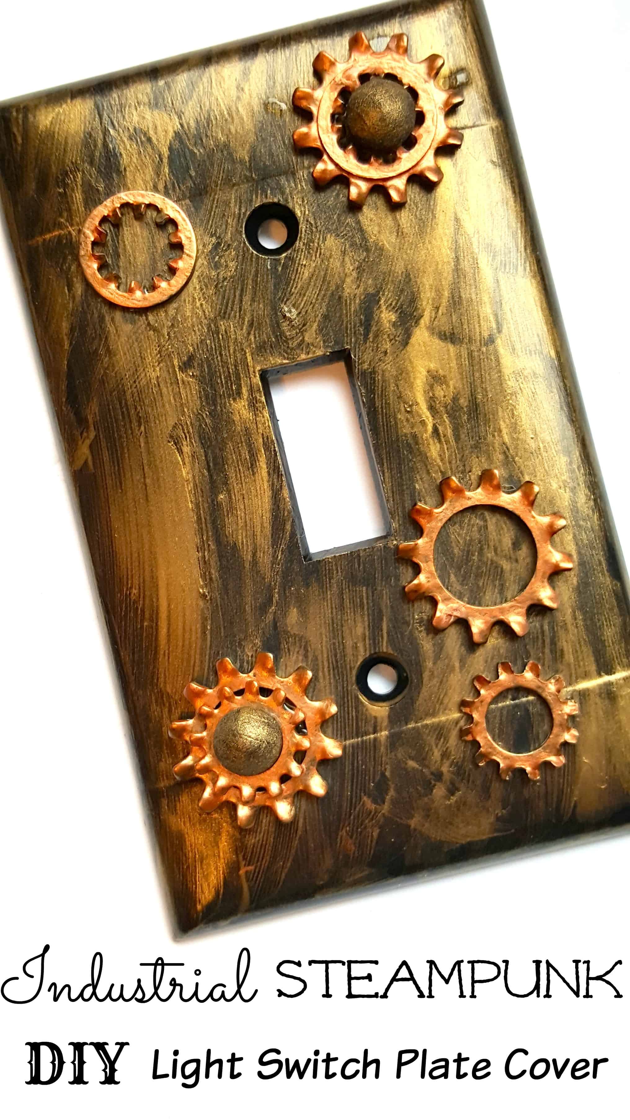 Steampunk Home Decor Bronze Gears Design Metal Light Switch Plate Cover 