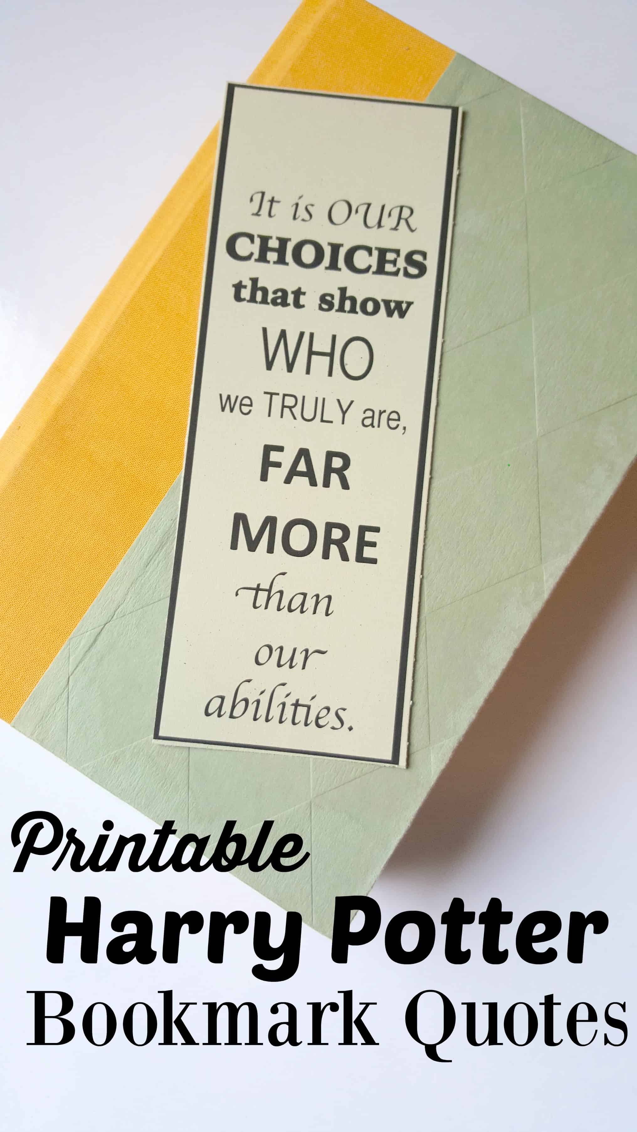 free harry potter bookmarks book quotes inspired printable