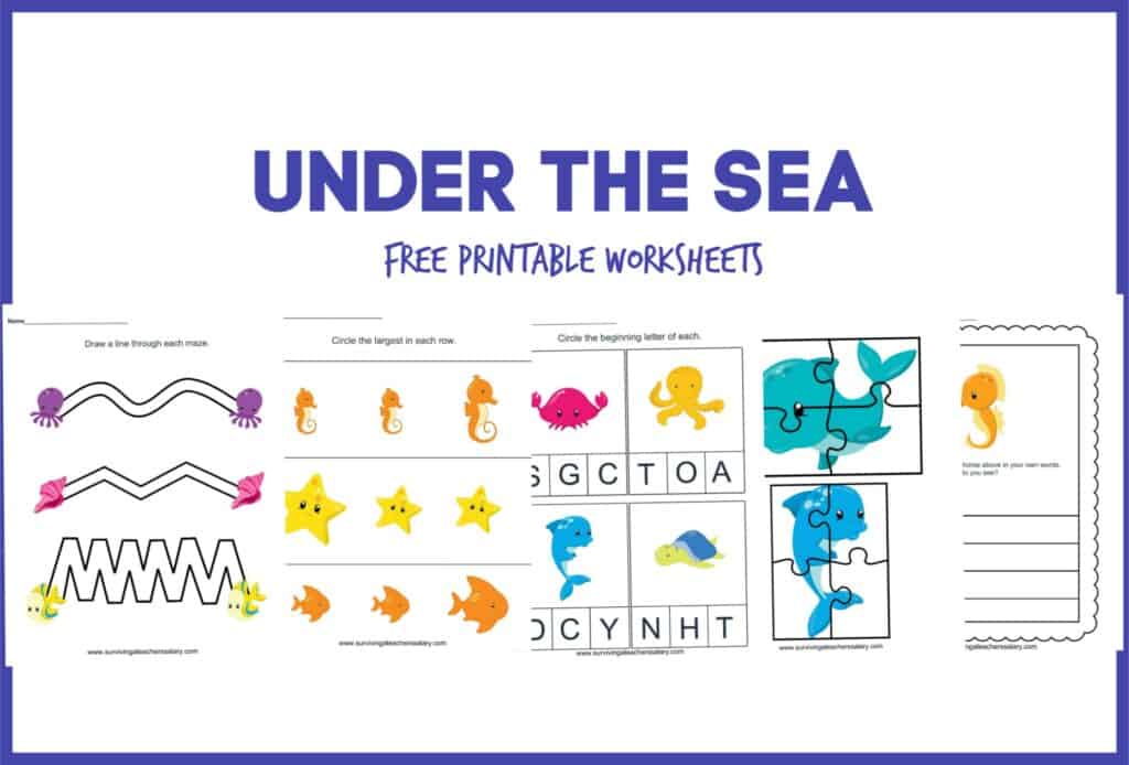 under the sea printable worksheets