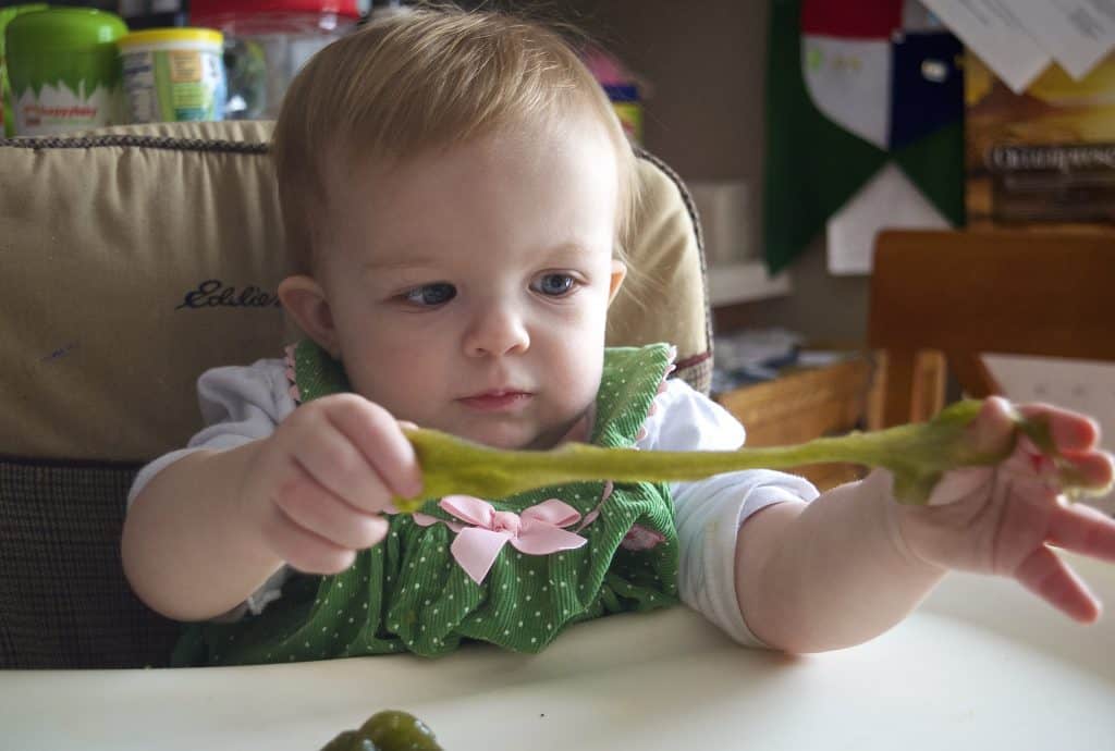 baby playing with metamucil slime recipe