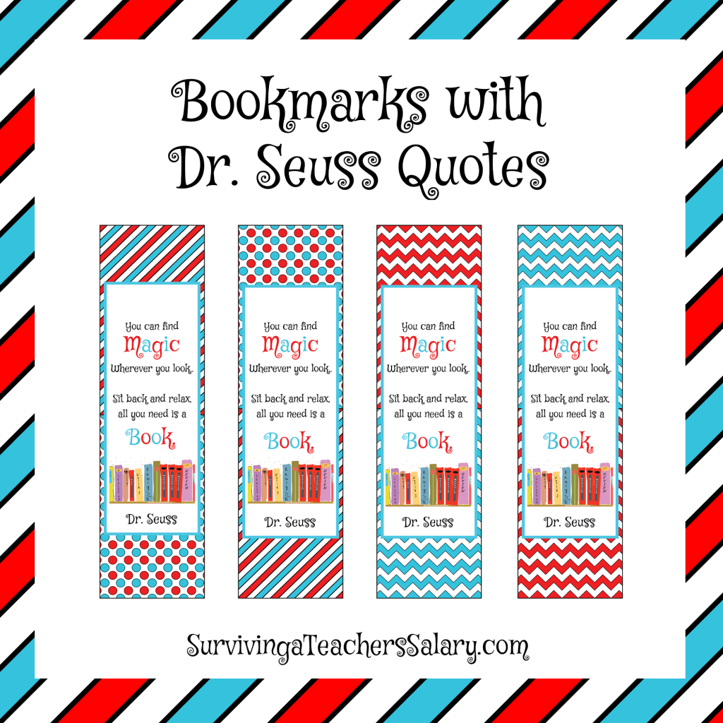 Dr. Seuss Printable READING Log, Bookmarks, and Award Certificates