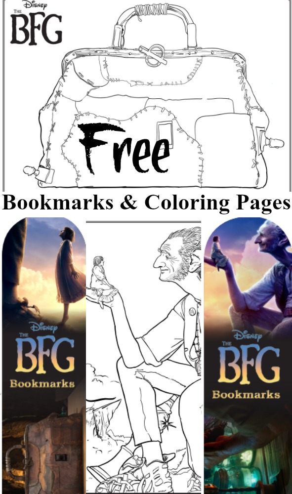 FREE Disney's BFG Printable Bookmarks Coloring Pages
