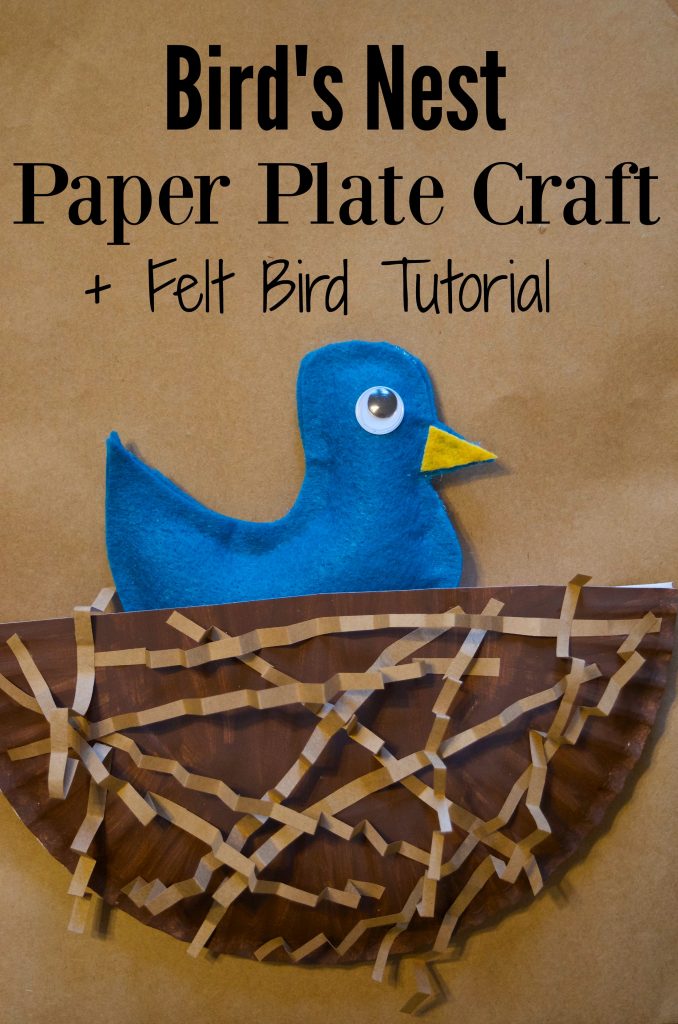 birds nest paper plate craft