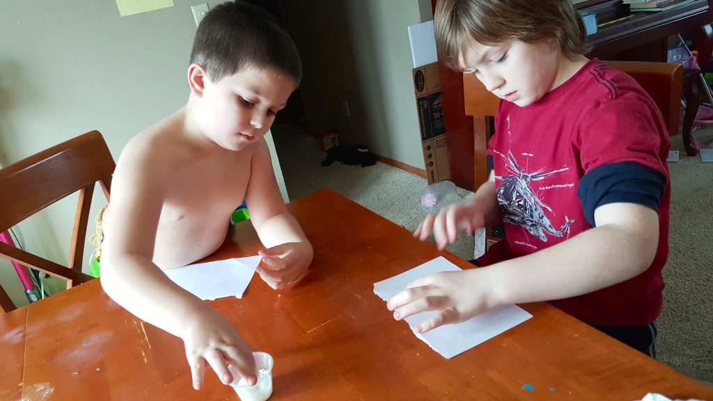 boys doing science experiments