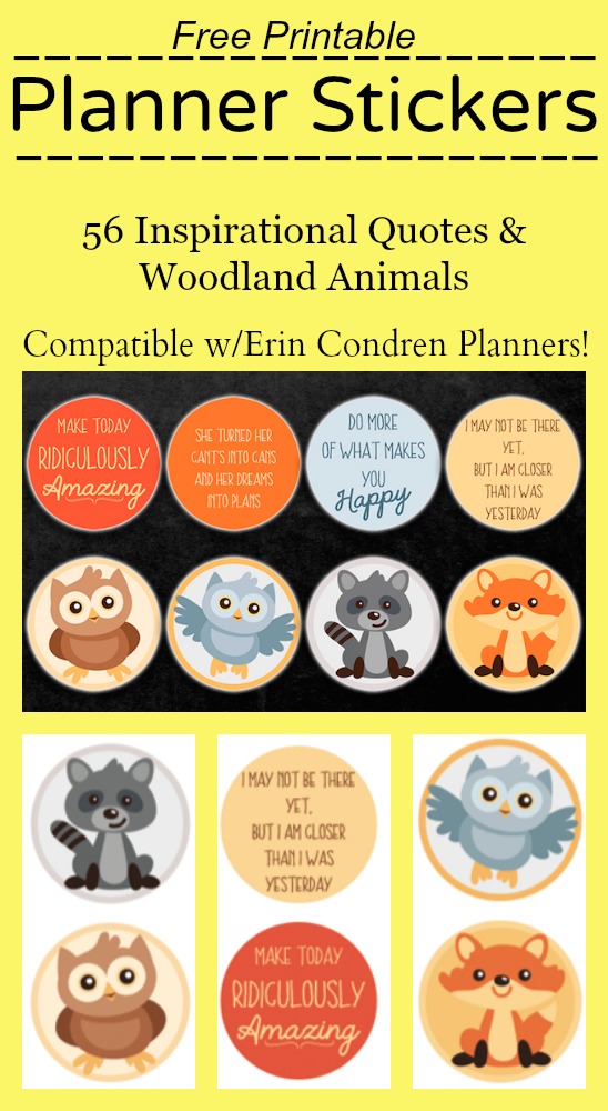 Free Printable Stickers for Erin Condren Planners for teachers