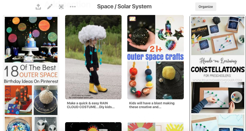 Space Solar System Pinterest board