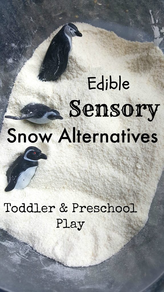 Edible Sensory Snow Alternatives for Pretend Play