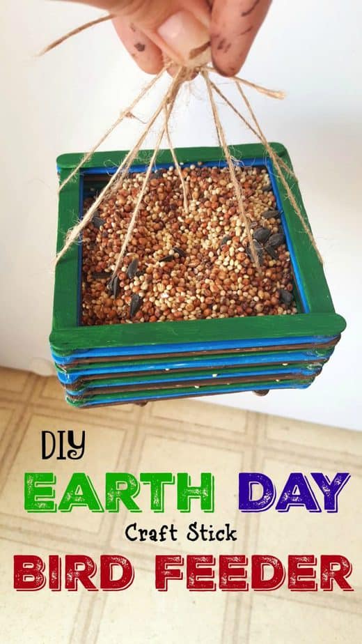 DIY Bird Feeder - Earth Day Craft Sticks Craft for Kids