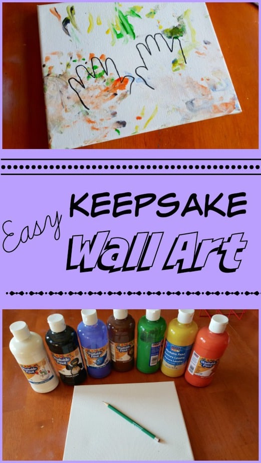 DIY Child's Handprint Keepsake Canvas Wall Art