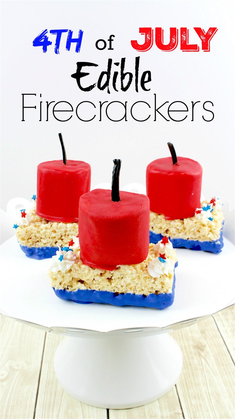 4th of July Edible Firecracker Rice Krispies Recipe