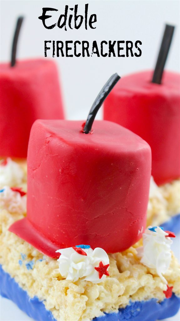 4th of July Edible Firecracker Rice Krispies Recipe