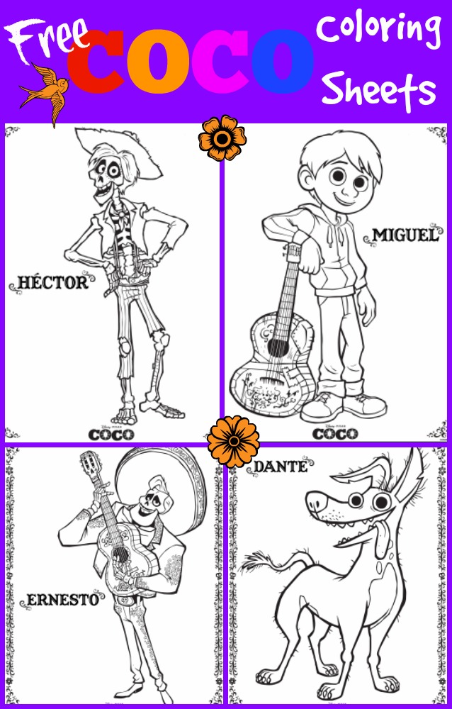 Disney Pixar COCO Coloring Sheets