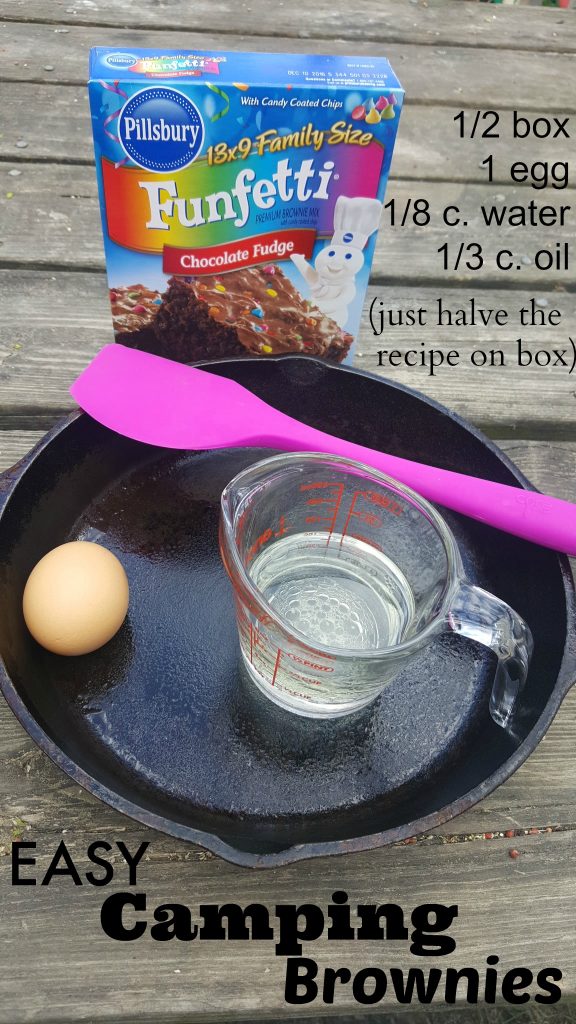 brownies ingredients in cast iron skillet