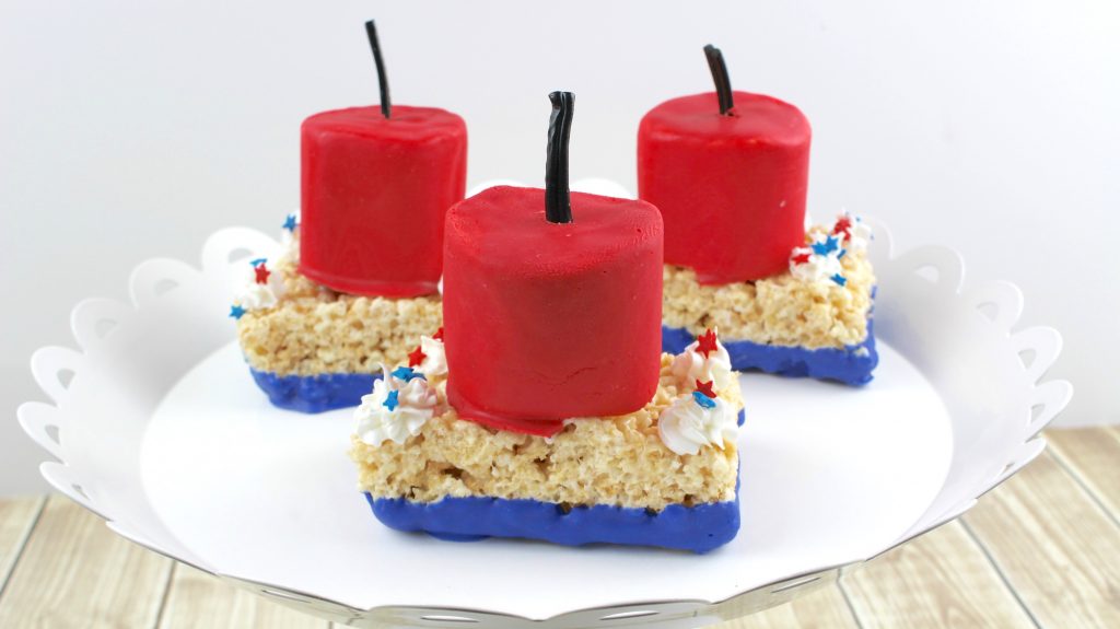 4th of July Edible Firecracker Rice Krispies Recipe