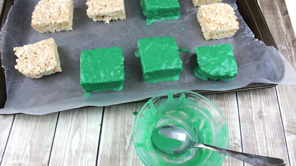 green candy mold rice krispies