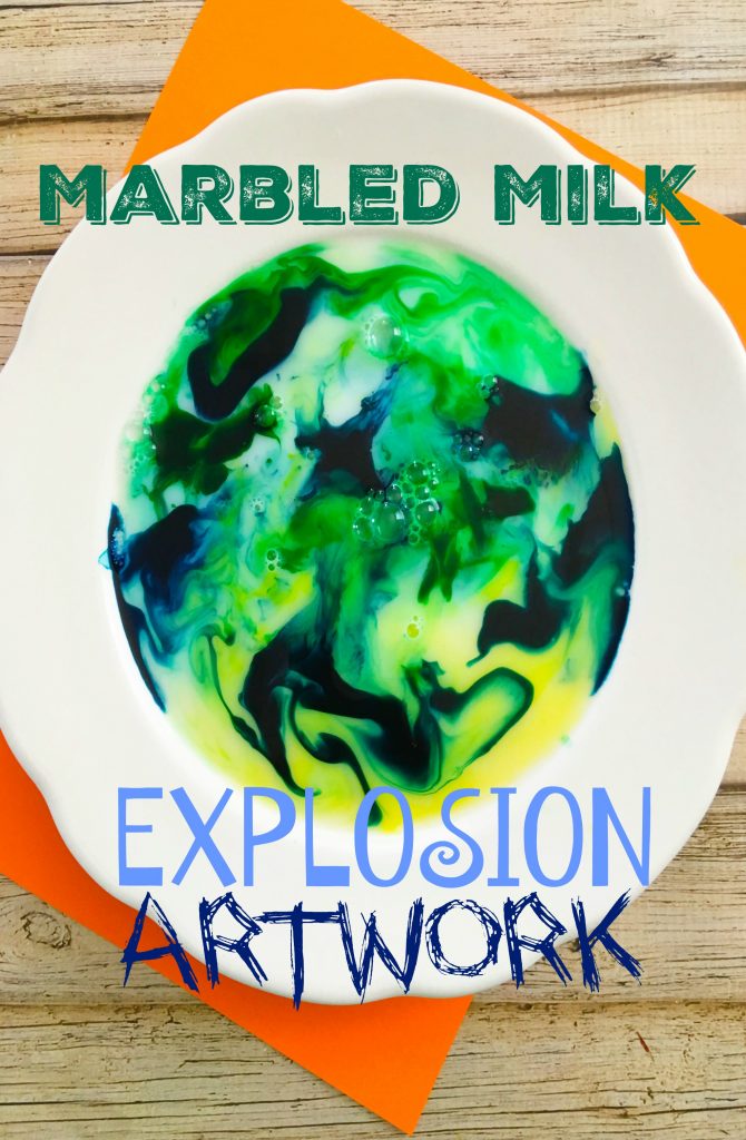 bowl of Marbled Milk Explosion Artwork Experiment