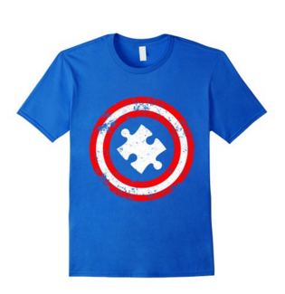 Captain America Autism Puzzle Piece Tshirt