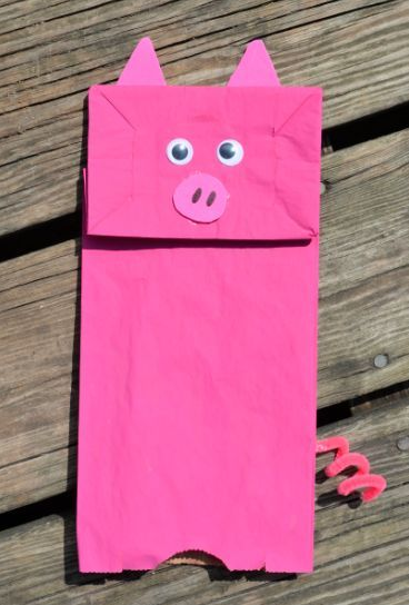 Farm Themed Brown Paper Bag Puppets for Preschool