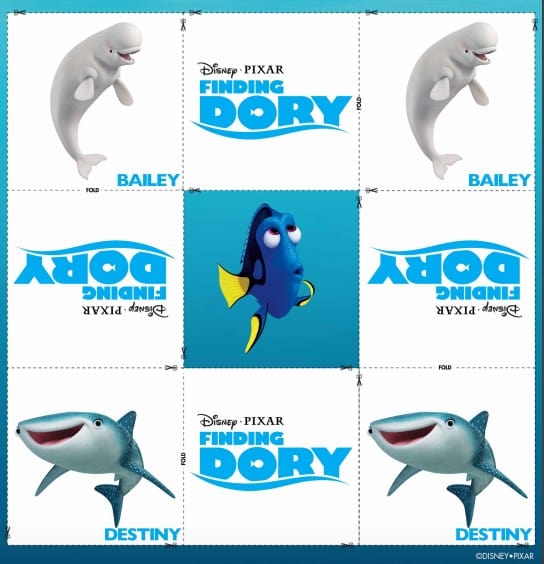 Disney Pixar Finding Dory Memory Match Game Printable