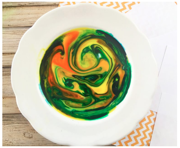 Painting with Marbled Milk Explosion Artwork