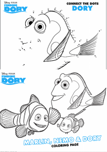 Disney Pixar Finding Dory Nemo Coloring Pages, Activities and Maze for Kids