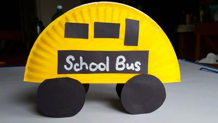 Back to School Bus Paper Plate Craft for Kids