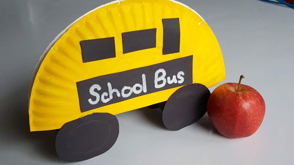 Back to School Bus Paper Plate Craft for Kids