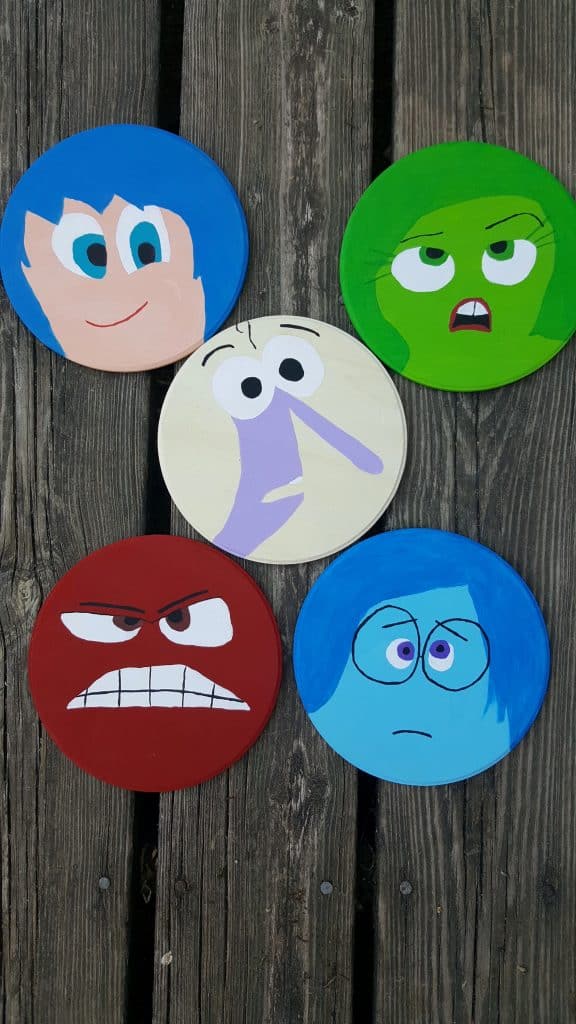 inside out emotions characters hand painted