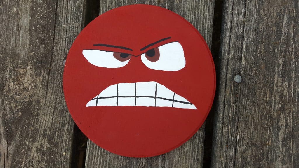 inside out anger character wooden circle