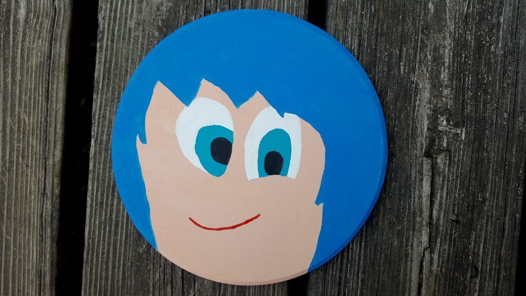 inside out joy emotions character hand painted wood