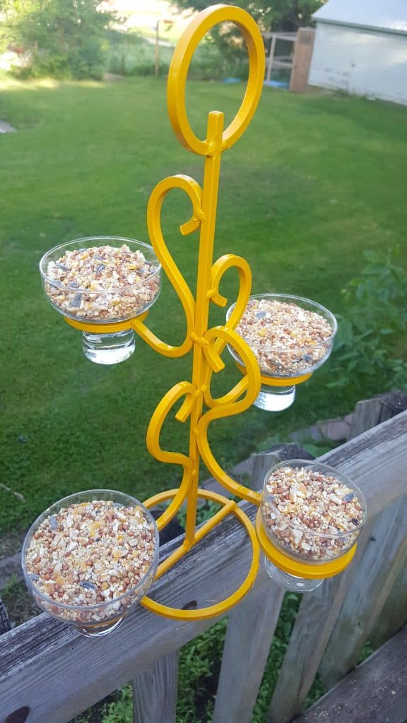 DIY Decorative Home Recycled Glam Bird Feeder