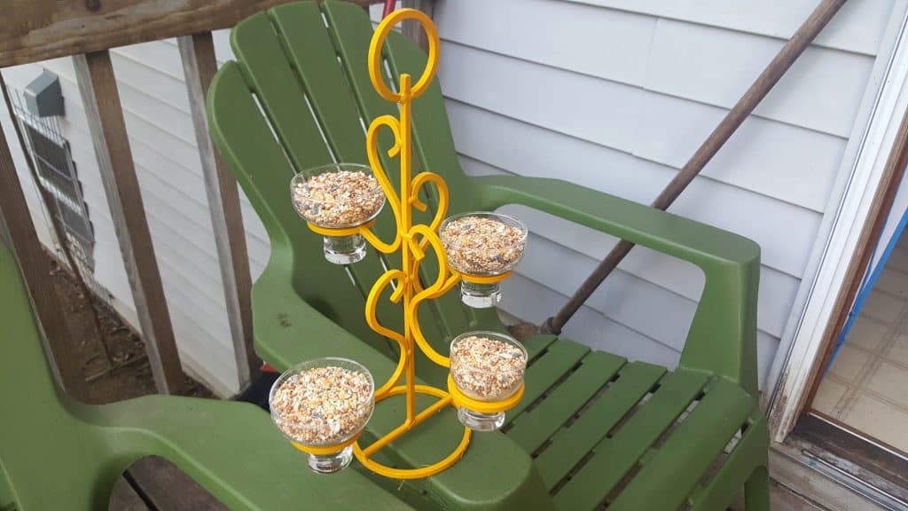 DIY Decorative Home Recycled Glam Bird Feeder